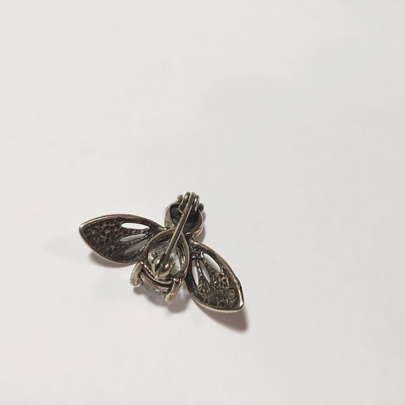 925 milor ITALY cz sterling silver flying fly bee brooch pin vintage stamped - Picture 5 of 9